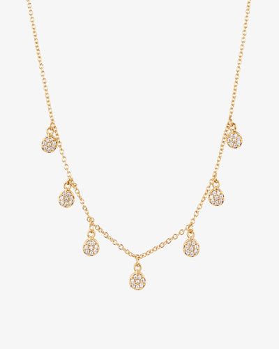Multi Pavé Disc Drop Necklace